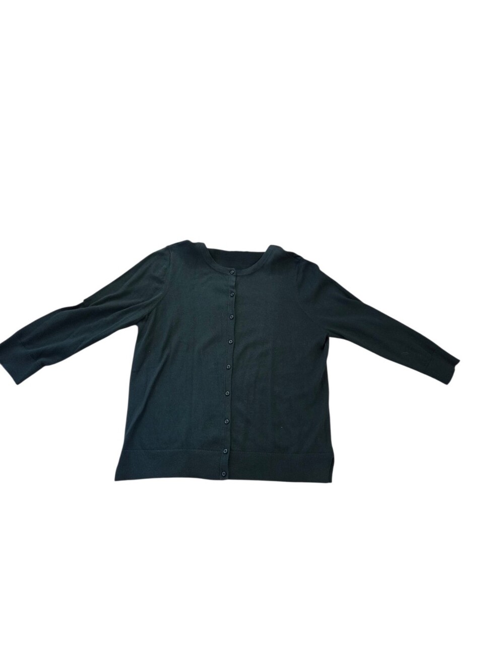 Loft hunter green button up cardigan, L. EUC.